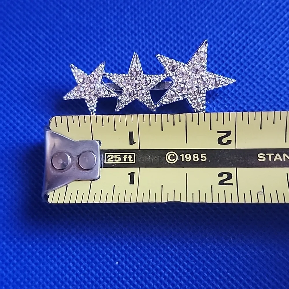 Triple Star Silver Brooch - Picture 3 of 3